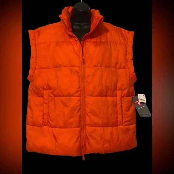 Free People Movement Orange Puffer Vest In a Bubble Oversized FP Vest NWT M - Picture 5 of 11